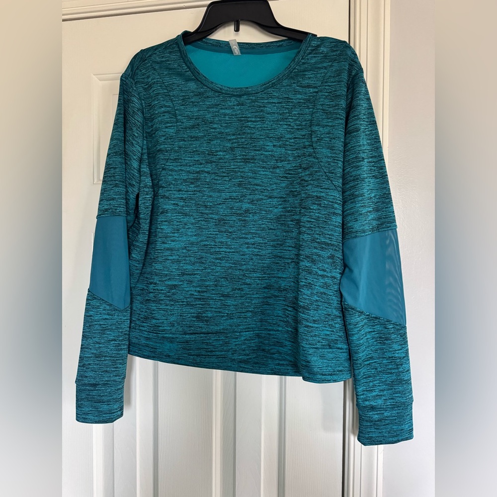 MTA Sport Teal Marled Long Sleeve Performance Top size XL